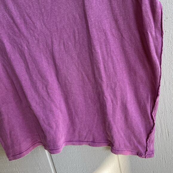 Free People NWT Cut It Out Tee Orchid Rain Pink Purple Cotton Size XS Oversized - Picture 4 of 10